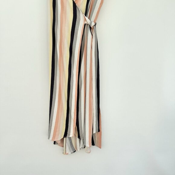 SALT WATER LUXE Billie Midi Wrap Striped Beach Dress Medium - Picture 5 of 11
